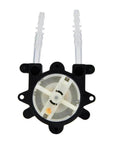 Front view of Peristaltic Pump,DC12V Mini Peristaltic Pump for Laboratory Bioengineering G528 32x23mm(3 * 5) with transparent tubing