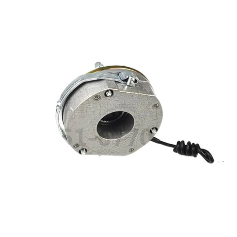 Power-off electromagnetic brake for DC 99V systems delivers 15 Nm holding torque at 50W, with coiled cable attached
