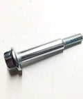 Silver Genuine Bad Boy 018-0010-00 Deck Wheel Bolt, OEM anti-scalp wheel fastener for mower decks, side view