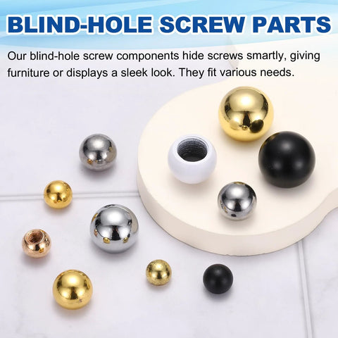 12Pcs M10 x 18mm Threaded Ball Knobs Set In Silver With 12 Spacers And Flat Washers For Lighting DIY Projects on display