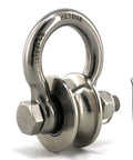 Detachable U Shaped Pulley with Large Size Long Screw Groove Pulley Wheel Track Fixed Pulley Suitable for Wire Rope Traction Small Crane Salvage System Pulley Model Silver in stainless steel with 48mm wheel shown