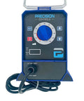 Front view of Precision Controls Diaphram Metering Chlorine Chemical Water Pump -31.6 GPD, 150 PSI - 115 Volt with control panel and dial.