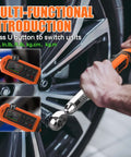 Digital Torque Wrench, 3/8 Drive Electronic Torque Wrench with Preset Value being used on a car wheel