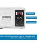 4 rotors 0-300ml/min high flow peristaltic pump with 24V stepper motor, LED display, forward-reverse controls, white body