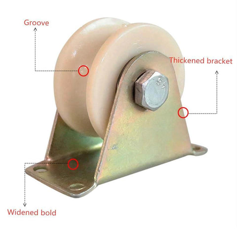 Pulley, Pulley Wheel, Directional Sheave, Track Wheel for Round Tube, Double Bearing, for Industrial Machines with thickened bracket