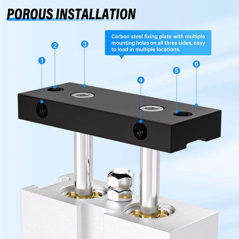 PNEUMATIC 20mm Bore 100mm Stroke Double-Rod Double-Acting Aluminum Pneumatic Air Cylinder TN20-100 with mounting plate
