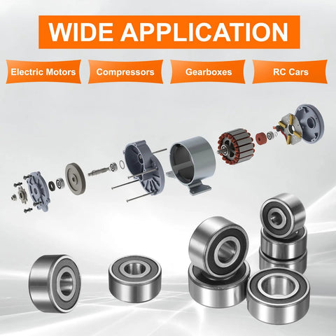 Wide application of Double Row Sealed Angular Contact Ball Bearing 30x72x30.2mm 2 Pack designed for motors, pumps, gearboxes.