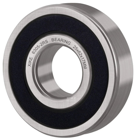 Front view of 10 Pcs 6305-2RS Double Rubber Seal Bearings 25x62x17mm, Pre-Lubricated and Stable Performance and Cost Effective, Deep Groove Ball Bearings