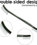 Double-sided nylon brush from 9 Pieces Mini Wire Brush Set Rust Paint Metal Cleaner Steel,Nylon,Brass Brush Set for Detai Cleaning Welding Slag,Dirt.