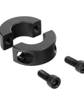SINOAXISSPACE double-split shaft collar for 13/16 in bore; black 1045 steel, 1-5/8 in OD, 1/2 in thick, with two M4 screws