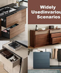 Various modern cabinets with Two Pack Center Track Drawer Slides For Rite Trak II Rails Kit, suitable for dresser and nightstand usage.