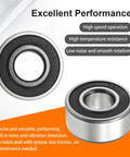 Dual-Seal Angular Contact Ball Bearing 3203 2RS Chrome Steel, 2 Pack, emphasizes excellent performance and noise reduction.