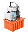 Electric Hydraulic Pump, 10000 PSI 750W 110V, 488 in³/8L Capacity with lever switch, single acting manual valve shown.