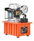 Electric Hydraulic Pump, 10000 PSI 750W 110V, 488 in³/8L Capacity, Single Acting Manual Valve, orange power pack unit