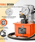 Electric Hydraulic Pump, 10000 PSI 750W 110V, 488 in³/8L Capacity, showcasing pressure gauge and lever control.
