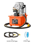 Electric Hydraulic Pump, 10000 PSI 750W 110V, 488 in³/8L Capacity, with hoses and PTFE tape