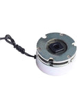 Electromagnetic Power Off Brake 24V DC for conveyors and packaging, automatic brake on power loss, compact design, side view.