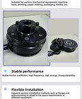 Front and side view of Single Plate Electromagnetic Clutch & Brake - 12V/24V Electric Holding Brake for Industrial Equipment (DJDM06-05B)