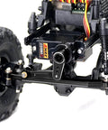 12g Servo EMAX Servo RC Steering Servo with Servo Arm Steering Link and Brass Servo Mount for Axial SCX24 AX24 RC Car Upgrade Parts (Black) installed on RC car chassis.