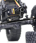 12g Servo EMAX Servo RC Steering Servo with Servo Arm Steering Link and Brass Servo Mount for Axial SCX24 AX24 RC Car Upgrade Parts (Black) installed on RC car