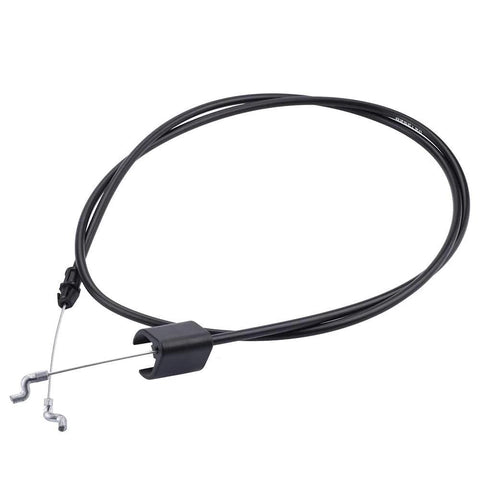 Engine safety cable, 61.5 inches long, with Z-bend ends for walk-behind mowers, shown in full length with black conduit.