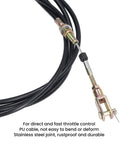 Universal Two Point Five Meter Excavator Throttle Cable Kit Manual Wire with Black Knob PU Cable and Stainless Steel Joints
