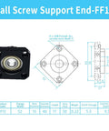 Ball Screw End Support Kit For SFU2005 And SFU2010 With C7 Precision Bearings End Block Set for CNC and Automation Equipment diagram