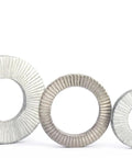Three Five Eighth Inch Belleville Self Locking Washers For Automotive Equipment in various sizes and coatings