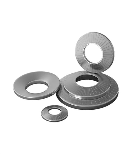 Five Sixteenths Inch Belleville Washers Conical Disc Springs 304 Stainless Pack, various sizes displayed.