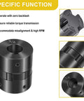 This L-Jaw flexible coupling set ensures smooth, backlash-free power transfer between 1/2 and 3/4 inch shafts with keyways and set screws.