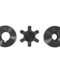This L-Jaw flexible coupling set ensures smooth, backlash-free power transfer between 1/2 and 3/4 inch shafts with keyways and set screws.