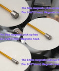Flexible Magnetic Pickup Tool Set Three Pack With 26 Inch Bendable Extension And Three Magnet Sizes 4mm 7mm And 11mm, shown in close-up view.