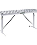 Adjustable Folding Roller Conveyor Table 66-Inch length by 24-Inch wide 17-Ball Bearing Rollers, 500 Lbs material support