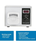 Front view of DIPump-KK300 showing control panel of 4 rotors 0-300ml/min high flow peristaltic pump with 24V stepper motor