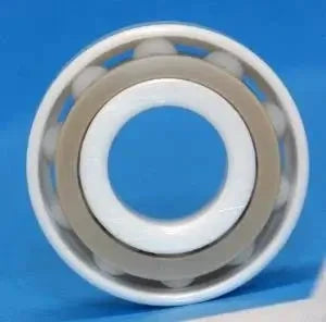 Full Ceramic 7304 Angular Contact Bearing 20mm x 52mm x 15mm with PTFE cage and ZrO2 components, front view