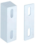 Ten pack galvanized washer plates reinforce U bolts and dock cleats, 1/8 inch thick, electro-galvanized steel, 4-1/2 x 1-1/2 inches