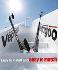 10mm Ball Stud Gas Spring Mounting Bracket Kit displayed with two gas struts on white steps.