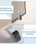 1 Piece 1.6 Inch Gate Caster Wheel Replacement in stainless steel housing, side and bottom installation view on furniture