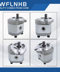 WFLNHB 96193GT 96193 Function Pump Hydraulic Gear Pump Replacement for Genie Lift system, front and side views
