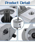 WFLNHB 96193GT 96193 Function Pump Hydraulic Gear Pump Replacement for Genie Lift GR-12, GS-1930, close-up view of fittings.