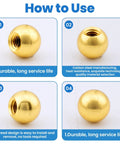 Gold M4 thread cap knobs, 10 Pack, carbon steel, 9mm diameter, 2.5mm thread hole, durable design for lighting and furniture fastening