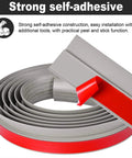 10Ft Carpet Floor Transition Strip, Self Adhesive Floor Edging Trim Strip, PVC Threshold Cover in Gray Forest shown with adhesive backing