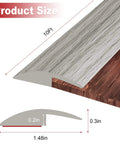 Diagram showing dimensions of 10Ft Carpet Floor Transition Strip, Self Adhesive Floor Edging Trim Strip, PVC Threshold Cover for Doorway - Gray Forest