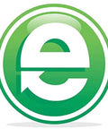 Green circular letter "e" icon with an arrow design, symbolizing electronic or email concepts.