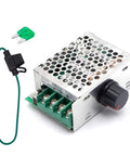 7-70V PWM DC Motor Speed Controller 30A - Low Heat Aluminum Housing for Brushed DC Motors, DIY Projects & Small Electric Devices (Extra Fuse Included) Green with knob and fuse