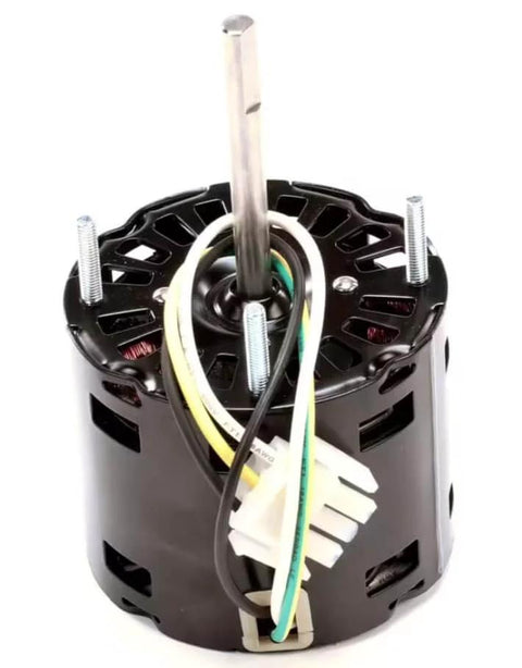 Front view of Greenheck S33G302BB-01 Motor Assembly 115V 60Hz 1.15A 950RPM with wiring and mounting bolts visible