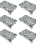 6 Pack Grey Plastic Pallets With Interlocking Design And Breathable Grid For Airflow, Lightweight Waterproof HDPE Floor Pads Storage Pads
