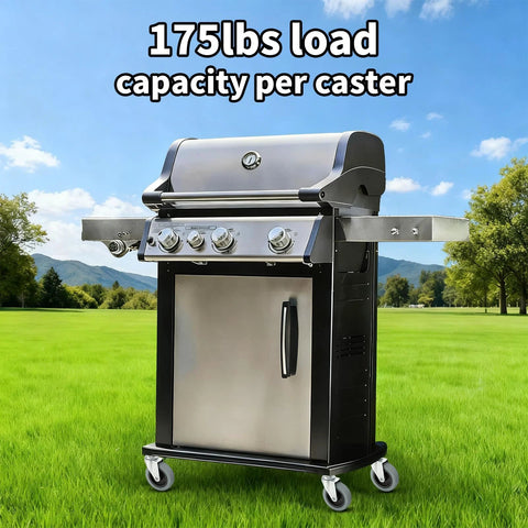 Heavy Duty Stem Caster Wheels 7 16 Inch Stem Diameter Swivel Rubber Casters TPR Replacement Wheels under outdoor grill