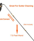 Gutter Cleaner Attachment For Pressure Washer With Two Rotary Turbo Nozzles And Quarter Inch Quick Disconnect, 7.5 ft wand