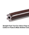 Close-up of Hand Reamers Set H8 Accuracy Alloy Tool Steel showing 6 flutes and straight shank.